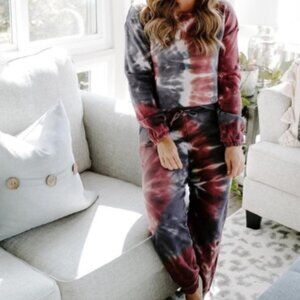 Mika Purple Tie Dye Sweatshirt Joggers Sweatsuit